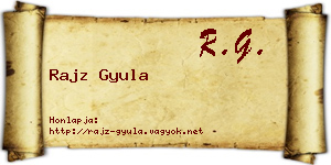 Rajz Gyula névjegykártya